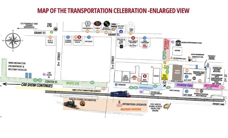 Official Transportation Celebration Map Enlarged View