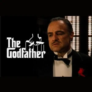 A screenshot from the Godfather movie.