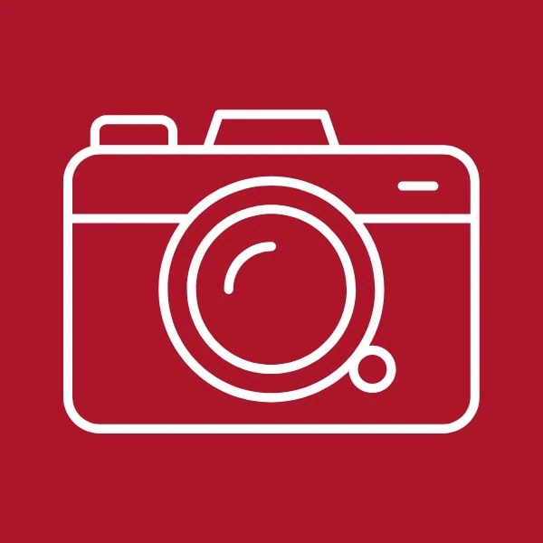 red and white camera icon